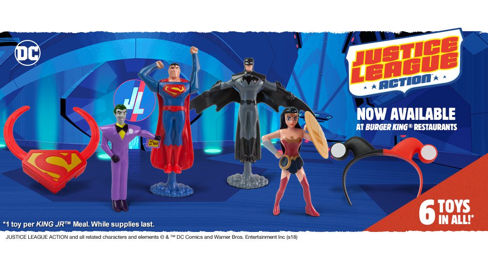 Justice League Action' Toys Available with Burger King Jr Meals in April