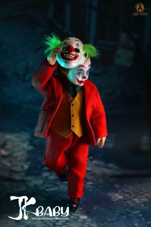 Baby Joker Doll is unsettling with clown mask