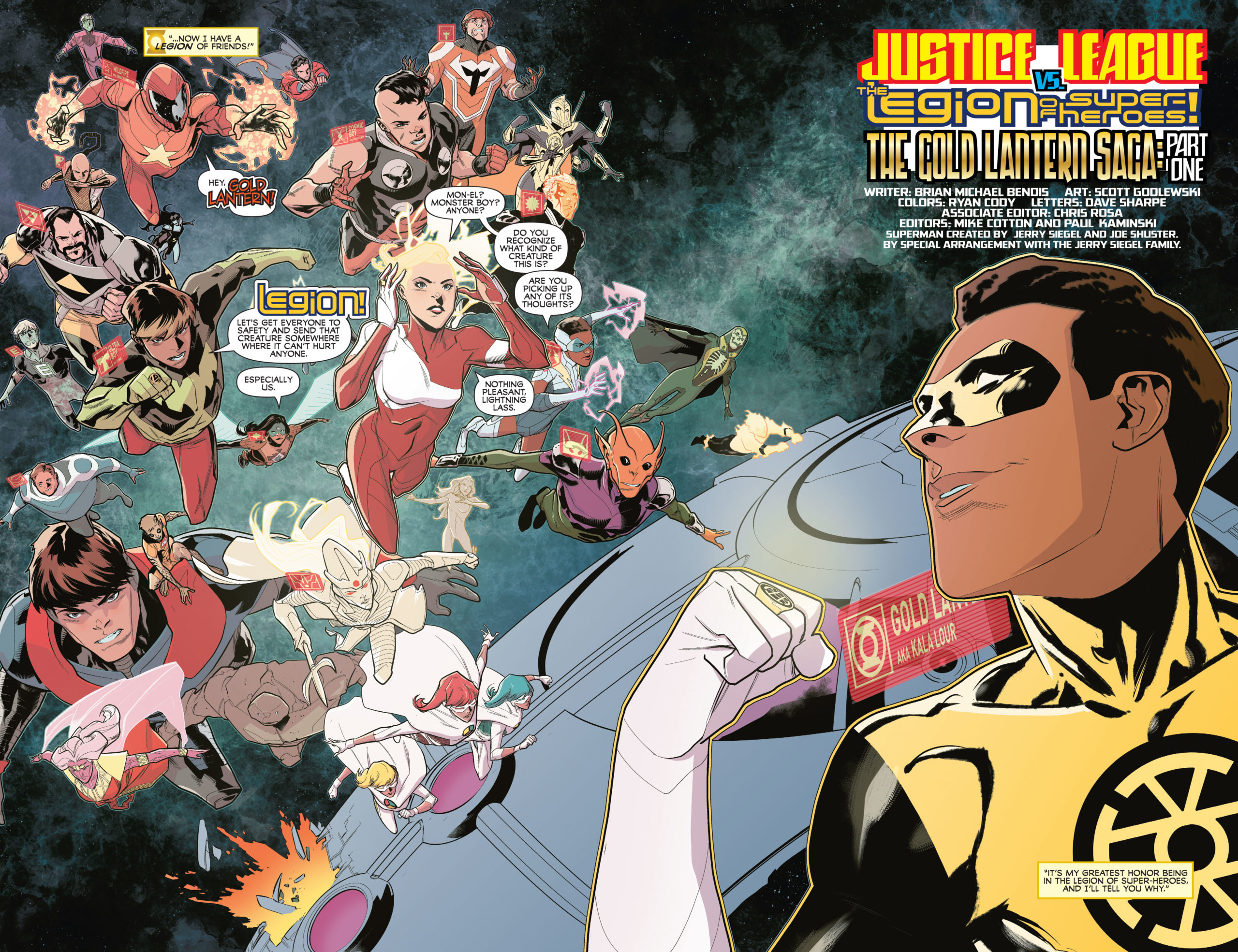 Justice League Vs. The Legion of Super-Heroes #1 Double Page Spread