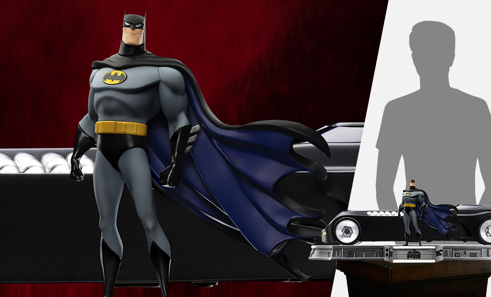 Batman And Batmobile Deluxe 1:10 Scale Statue By Iron Studios